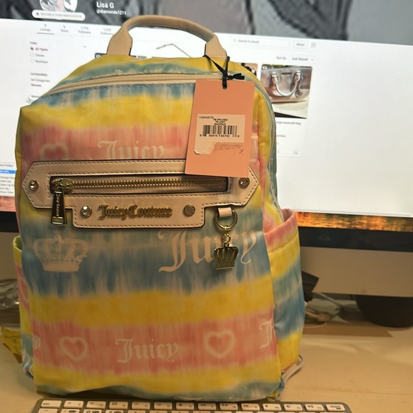 New with Tags juicy couture backpack and pencil or cosmetic case or wristlet - Picture 12 of 16